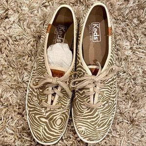 Keds Animal Natural Cream Zebra Print 8.5